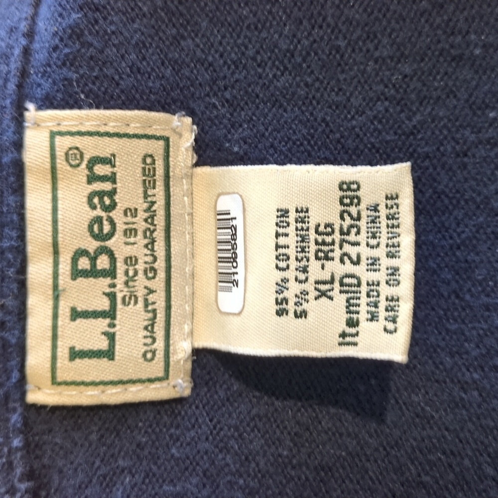 LL Bean 1/4 zip cotton/cashmere pullover sweater - Picture 2 of 4